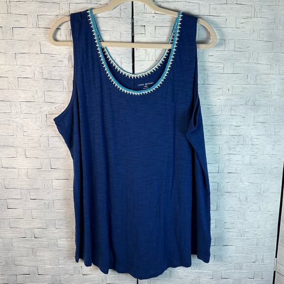 Lane Bryant Womens tank top crocheted neck line coastal layering piece plus size - Picture 4 of 12